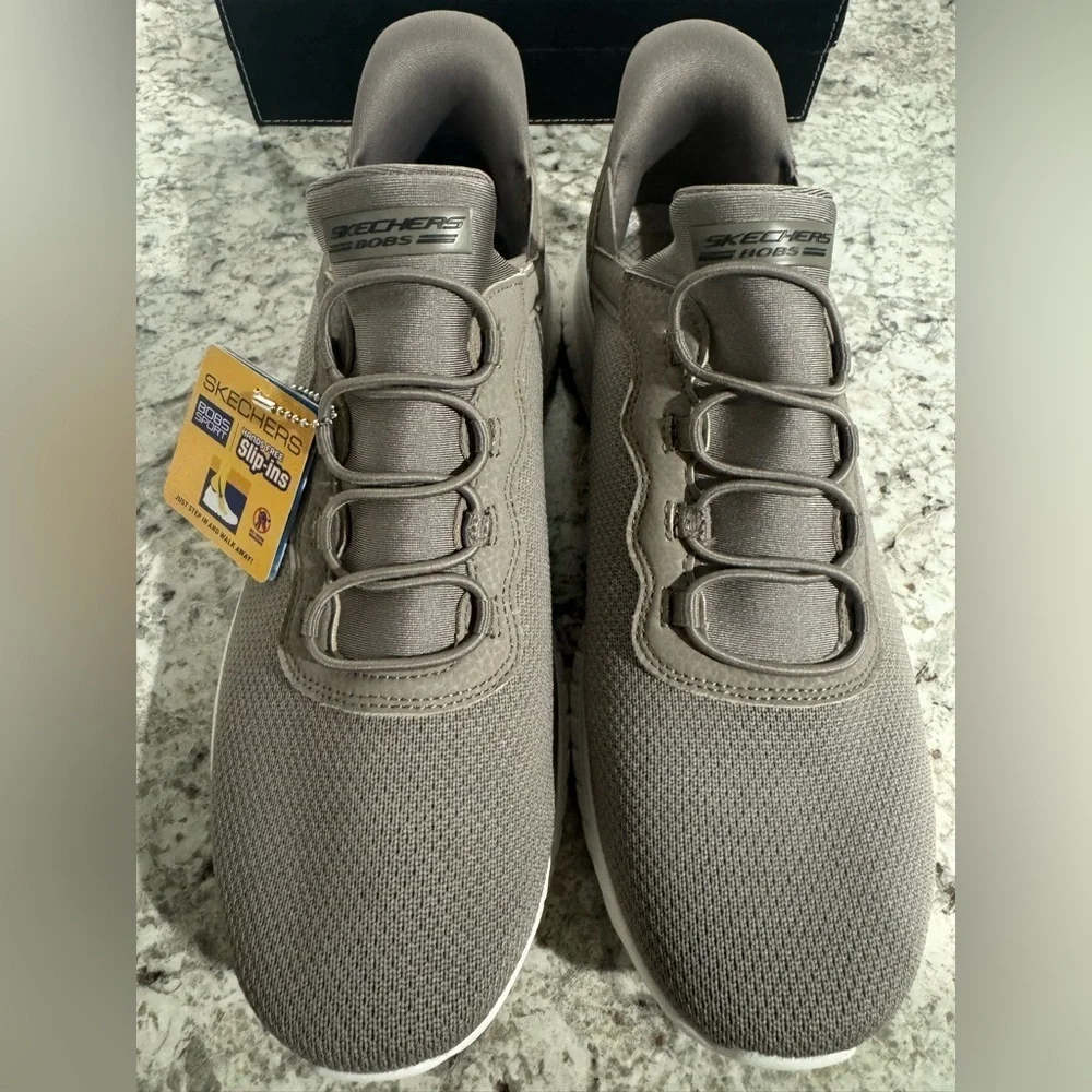 Skechers Hands Free Slip-ins: BOBS Sport Squad Chaos Taupe Women’s Size 10 NEW